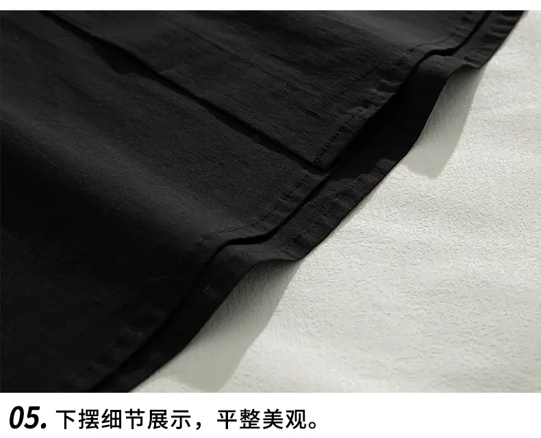 Han Road Men's Black Short Sleeve Button Shirt — feature 26