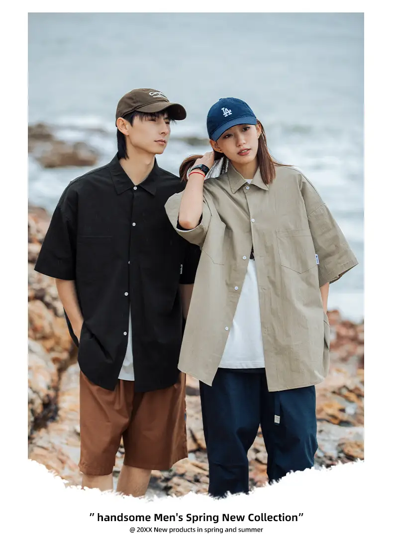 Han Road Men's Black Short Sleeve Button Shirt — feature 7