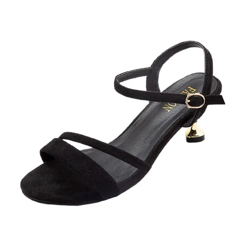 Black Soft Leather Heeled Sandals for Women 2023 - Image 6