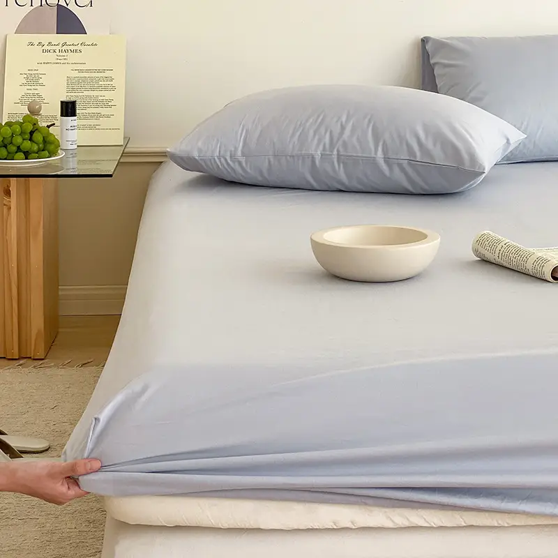 Pure Cotton Washed Cotton Bed Cover Single Piece All-inclusive Pure Cotton Bed Cover Simmons Mattress Protective Cover Dust Cover Bed Sheet Solid Color