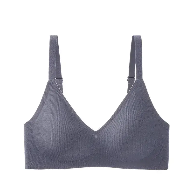 Seamless Naked Underwear Women's Jelly Soft Support Auxilary Breast Anti-sagging Adjustable Ultra-soft Thin Bra without Steel Ring