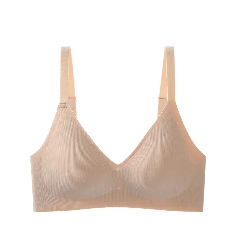 Seamless Naked Underwear Women's Jelly Soft Support Auxilary Breast Anti-sagging Adjustable Ultra-soft Thin Bra without Steel Ring