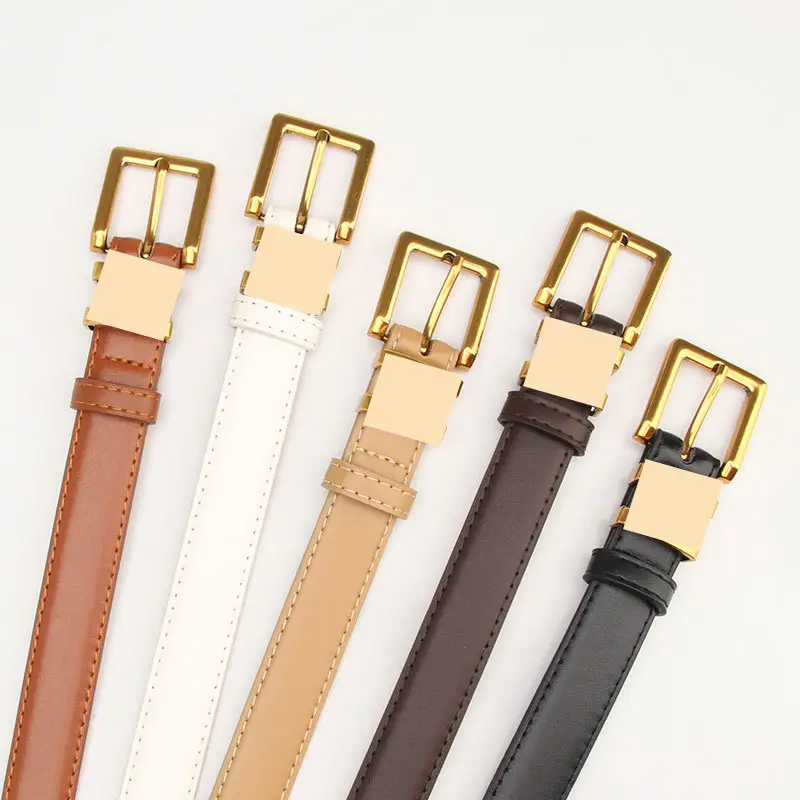 Women Retro Alloy Belt with Gold Buckle & Multiple Colors - Image 7