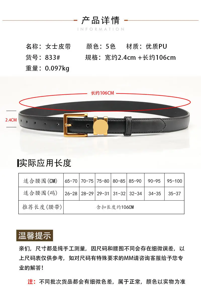 Women Retro Alloy Belt with Gold Buckle & Multiple Colors β feature 4