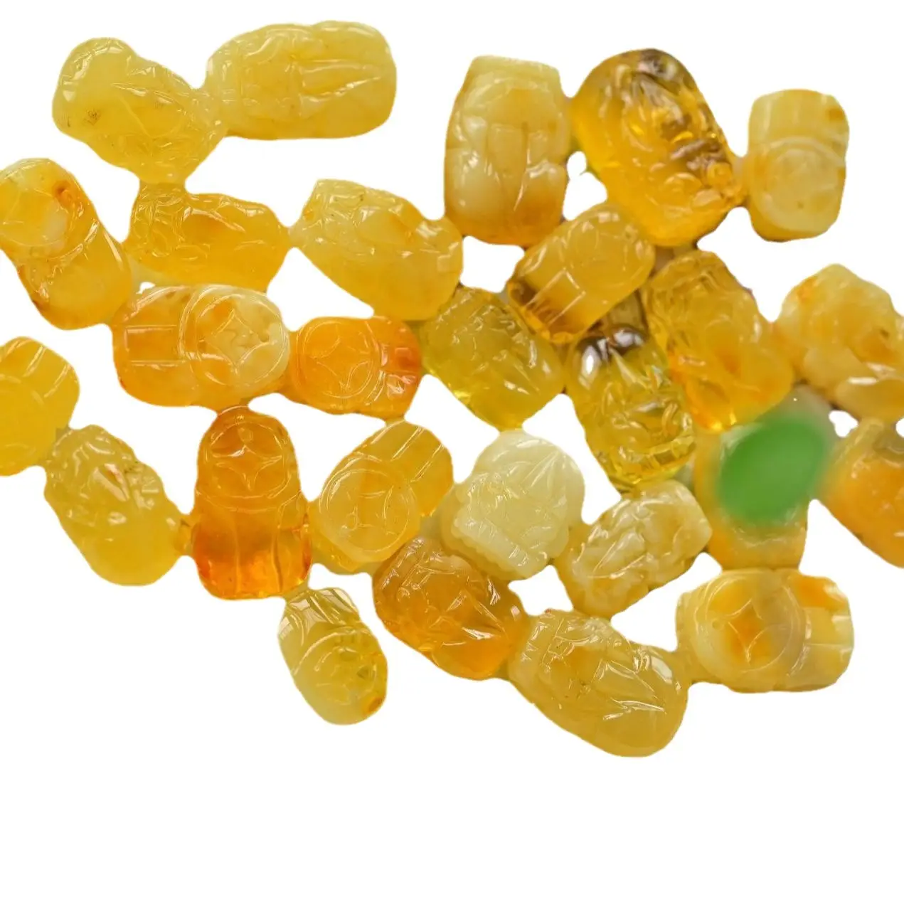 Natural Russian Beeswax Pixiu Accessories Small Slide Stereo Carving Pixiu Pendant Beeswax Bead Single Bead
