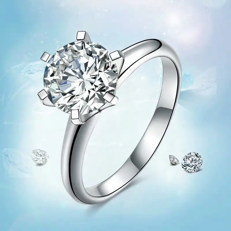 Clearance Genuine Moissanite Single Diamond Ring 6 Claws - Image 23