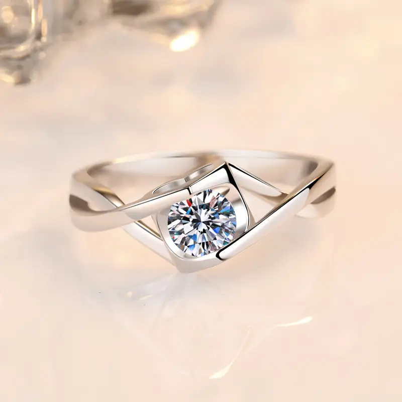 Clearance Mosan Diamond Ring Female 1-2 Karat Platinum PT950 - Image 18