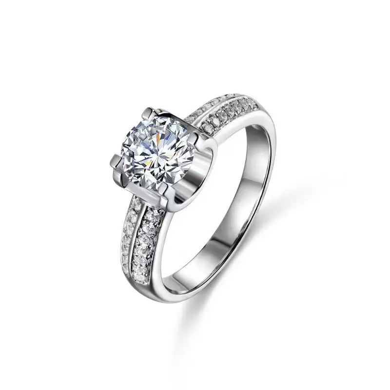Clearance Mosan Diamond Ring Female 1-2 Karat Platinum PT950 - Image 11
