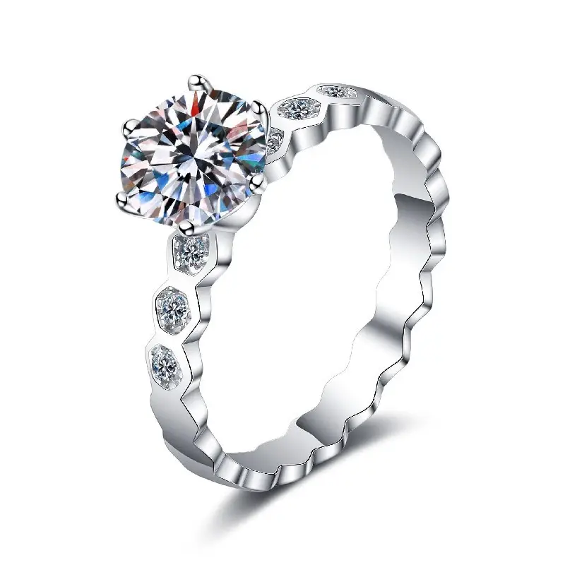Clearance Mosan Diamond Ring Female 1-2 Karat Platinum PT950 - Image 12