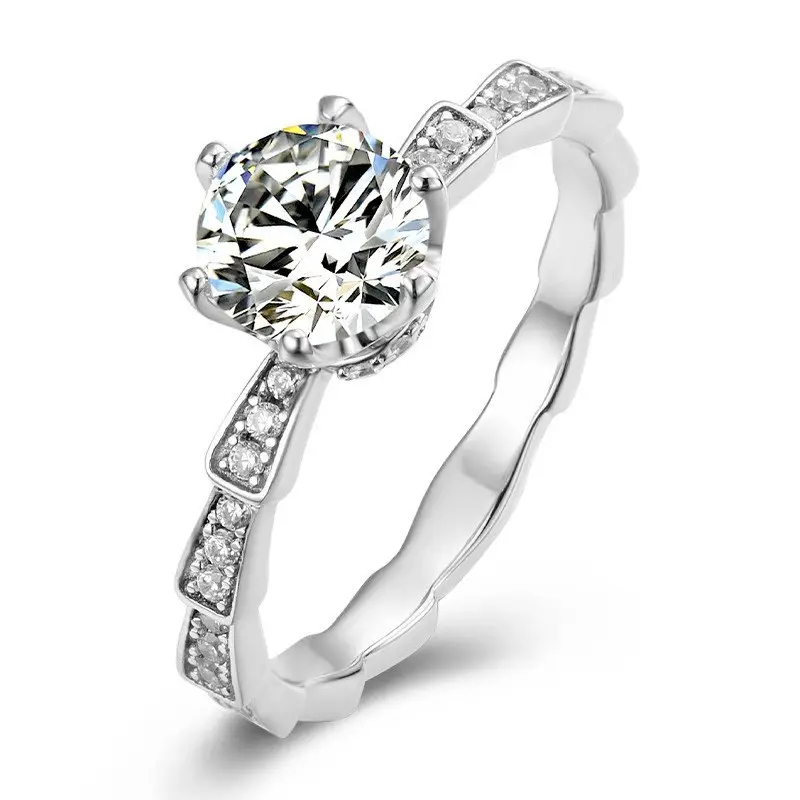 Clearance Mosan Diamond Ring Female 1-2 Karat Platinum PT950 - Image 13