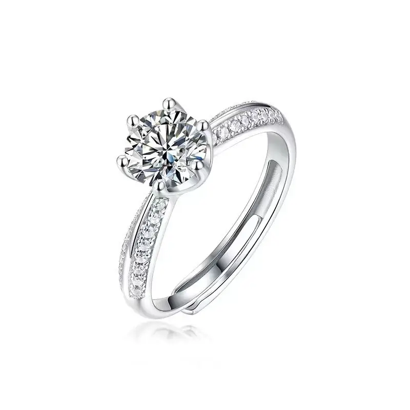 Clearance Mosan Diamond Ring Female 1-2 Karat Platinum PT950 - Image 14