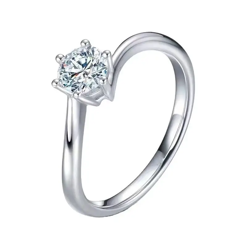 Clearance Mosan Diamond Ring Female 1-2 Karat Platinum PT950 - Image 7