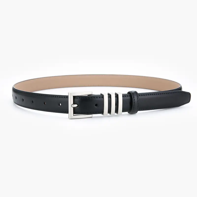 Women Genuine Leather Belt with Retro Buckle