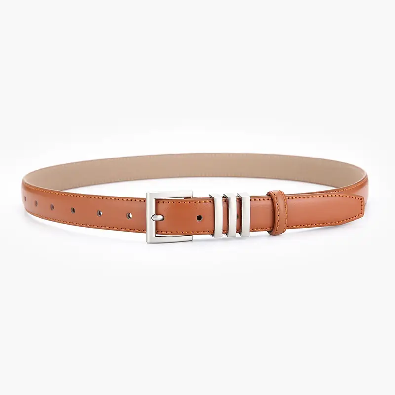 Women Genuine Leather Belt with Retro Buckle - Image 3