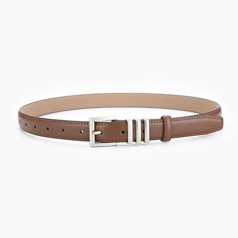 Women Genuine Leather Belt with Retro Buckle - Image 4