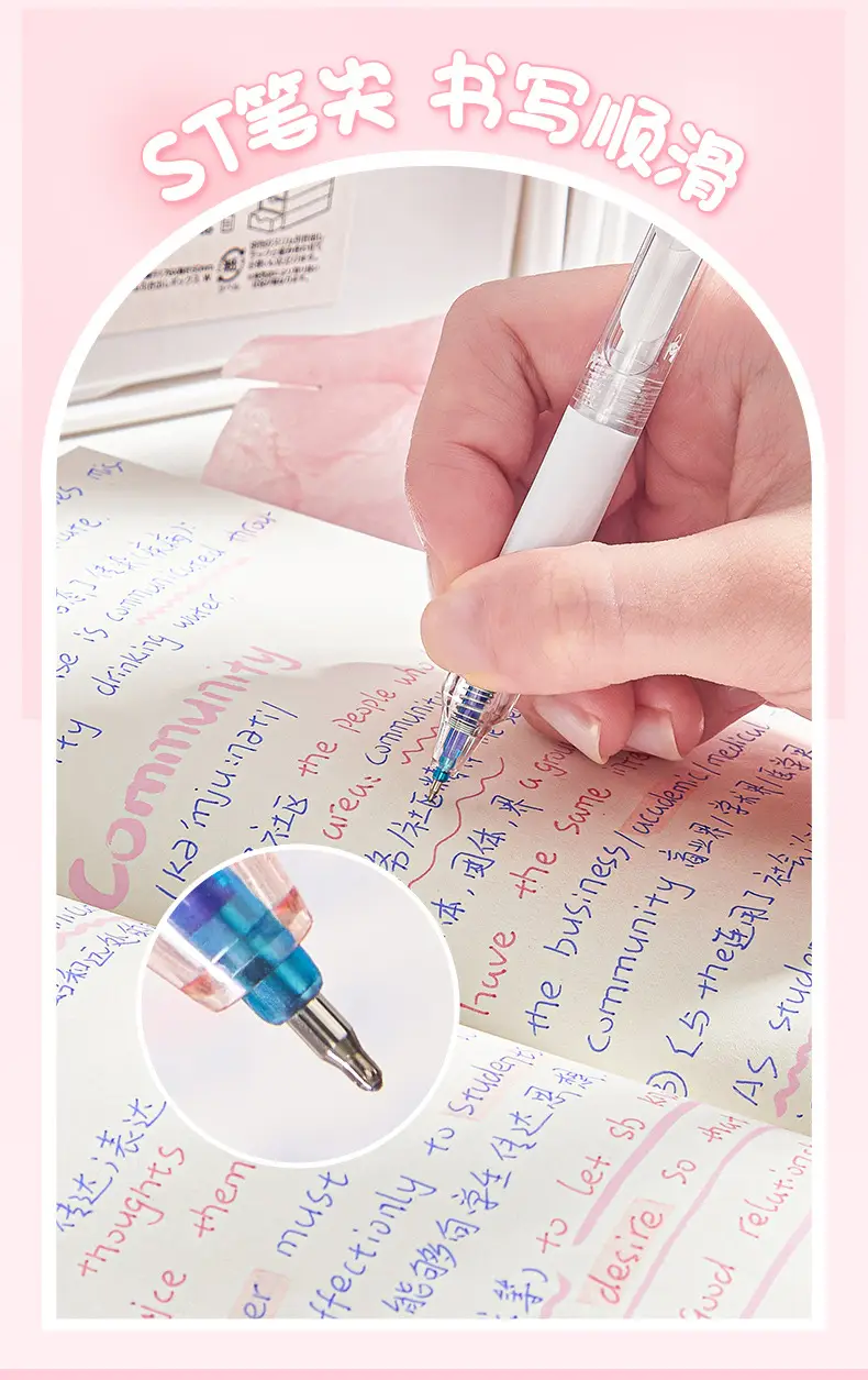 Kaba Bear Thermal Erasable Pen for Third Grade Elementary Students, Quick-Drying Erasable Gel Pen, Cartoon Crystal Blue Thermal Erasable Black Pen — feature 7