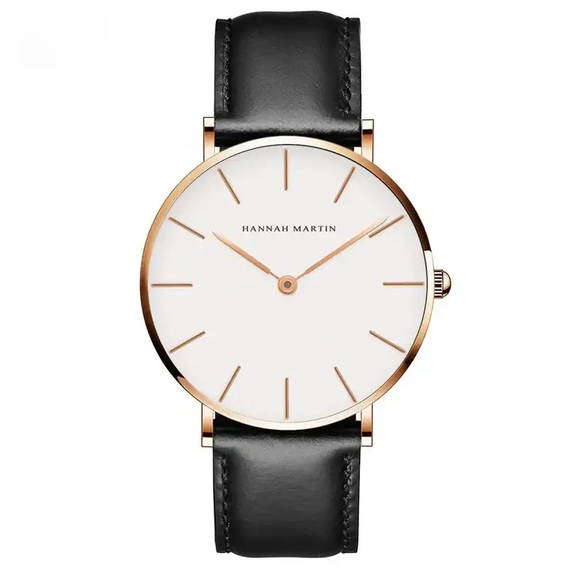 Men's European Watch Black Strap Quartz Movement - Image 2