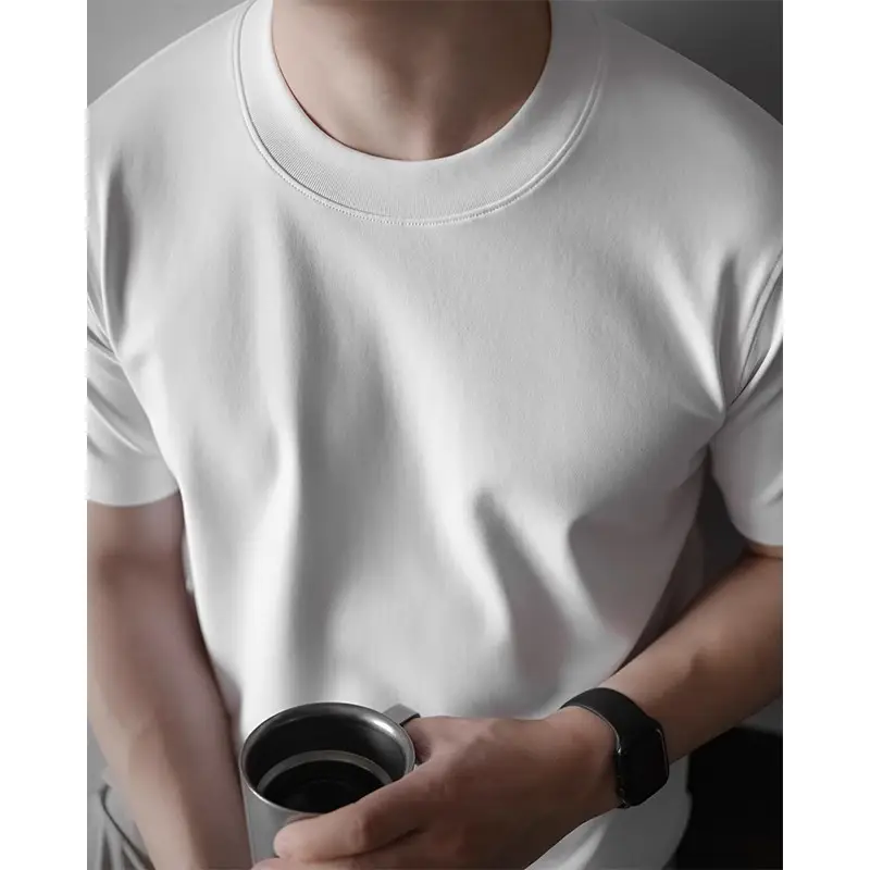 Men's 240G Cotton T-Shirt Navy Blue Crew Neck Short Sleeve — feature 2