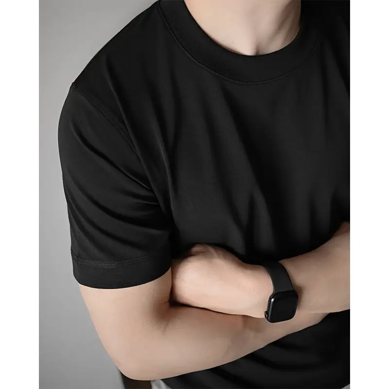 Men's 240G Cotton T-Shirt Navy Blue Crew Neck Short Sleeve