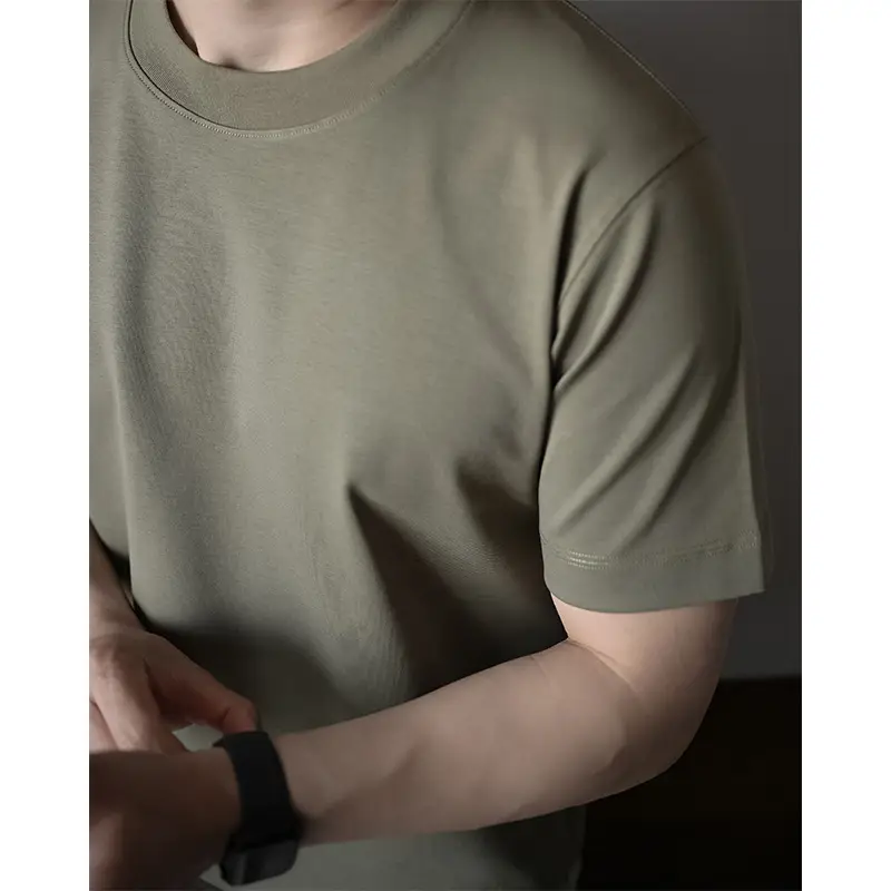 Men's 240G Cotton T-Shirt Navy Blue Crew Neck Short Sleeve - Image 4