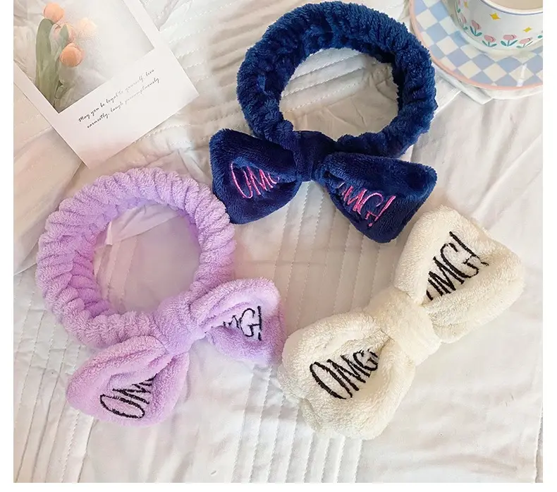 Pink Embroidered Bow Headband for Women — feature 10