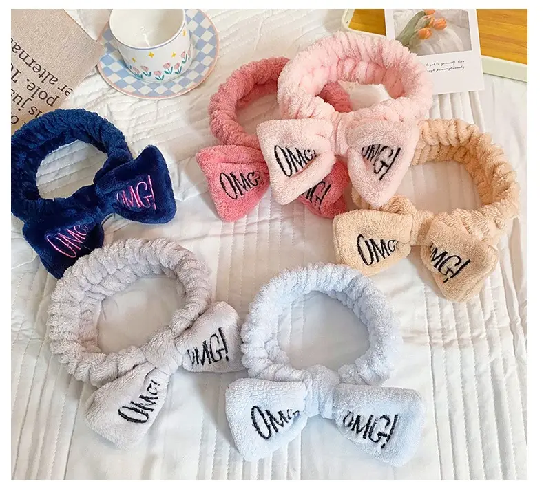 Pink Embroidered Bow Headband for Women — feature 7