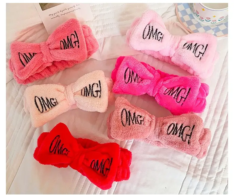 Pink Embroidered Bow Headband for Women — feature 8