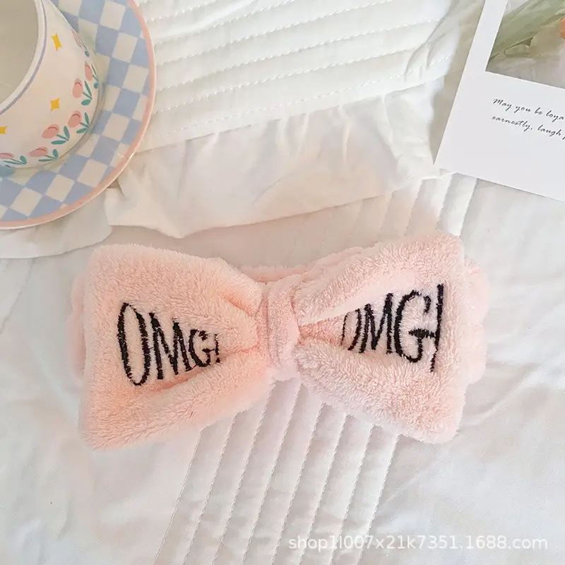 Pink Embroidered Bow Headband for Women - Image 4