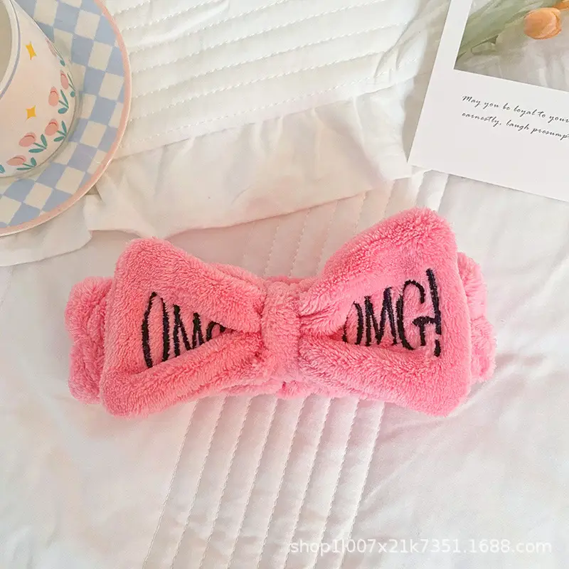 Pink Embroidered Bow Headband for Women - Image 5