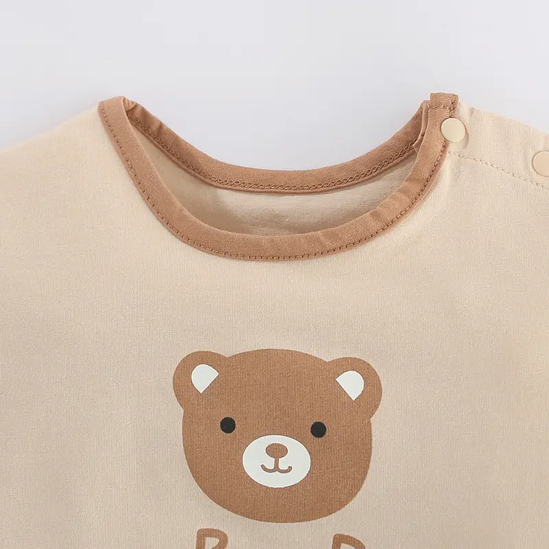 Kids Bear Print Shorts Set Summer Cotton Shorts T-Shirt - Image 4