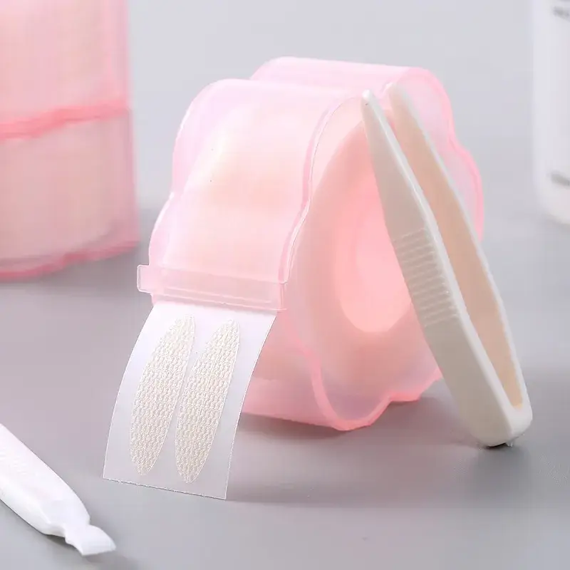 Pink Double Eyelid Paste Tweezers Set - Image 3