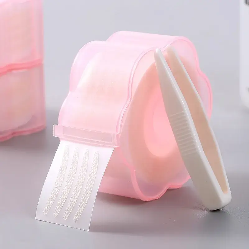 Pink Double Eyelid Paste Tweezers Set - Image 2