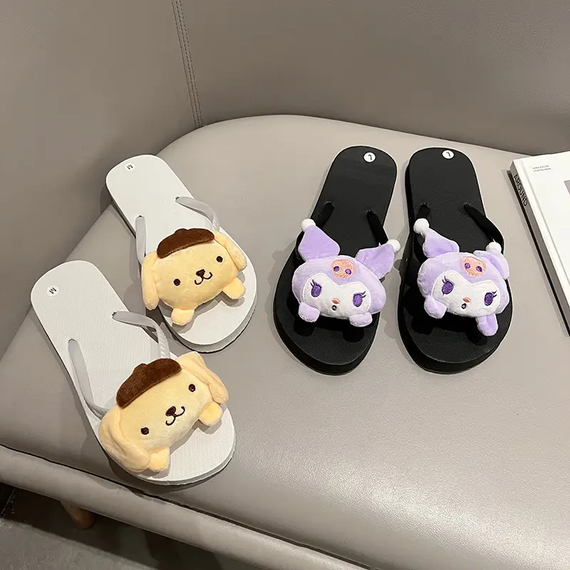 2023 Cartoon Doll Flip Flops Women Summer Flat Sandals