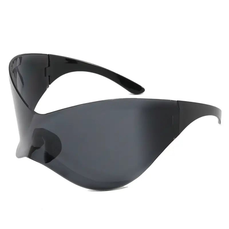Kedun Futuristic Sunglasses C6 Yellow Oversized Punk Mask - Image 13
