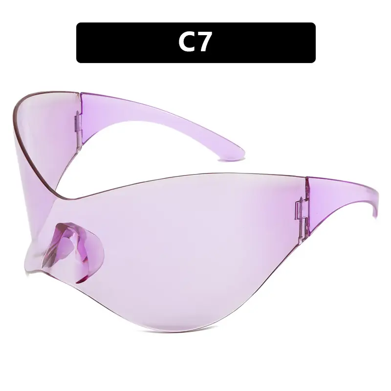 Kedun Futuristic Sunglasses C6 Yellow Oversized Punk Mask - Image 6