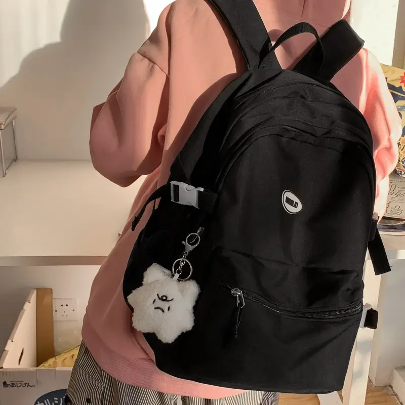 Black New Schoolbag for Girls Large Capacity Campus Backpack - Image 7