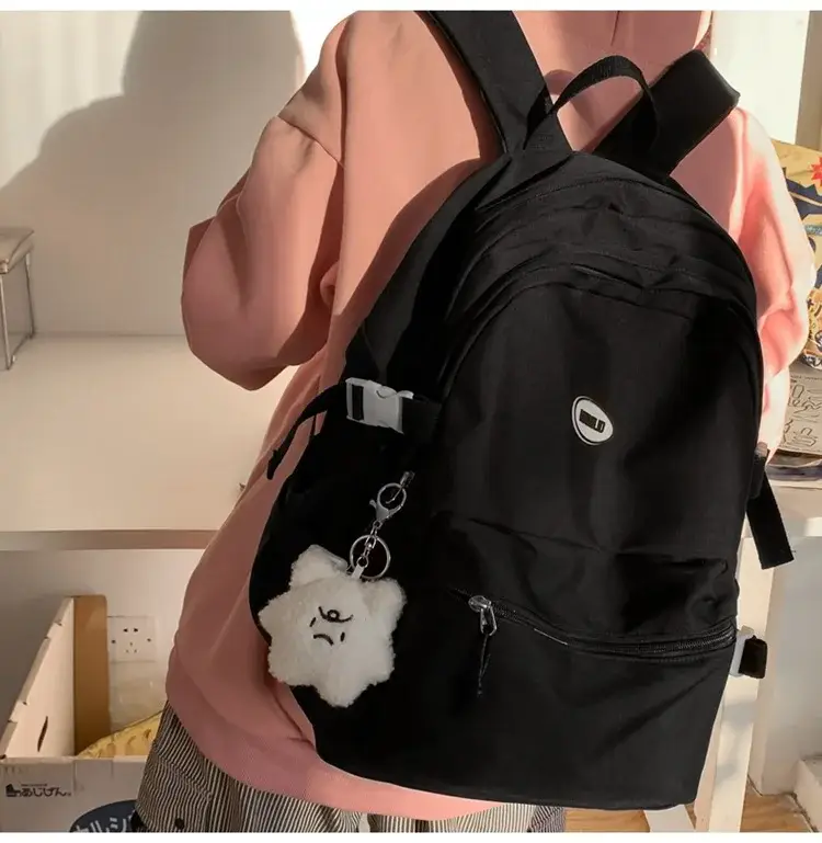 Black New Schoolbag for Girls Large Capacity Campus Backpack — feature 14