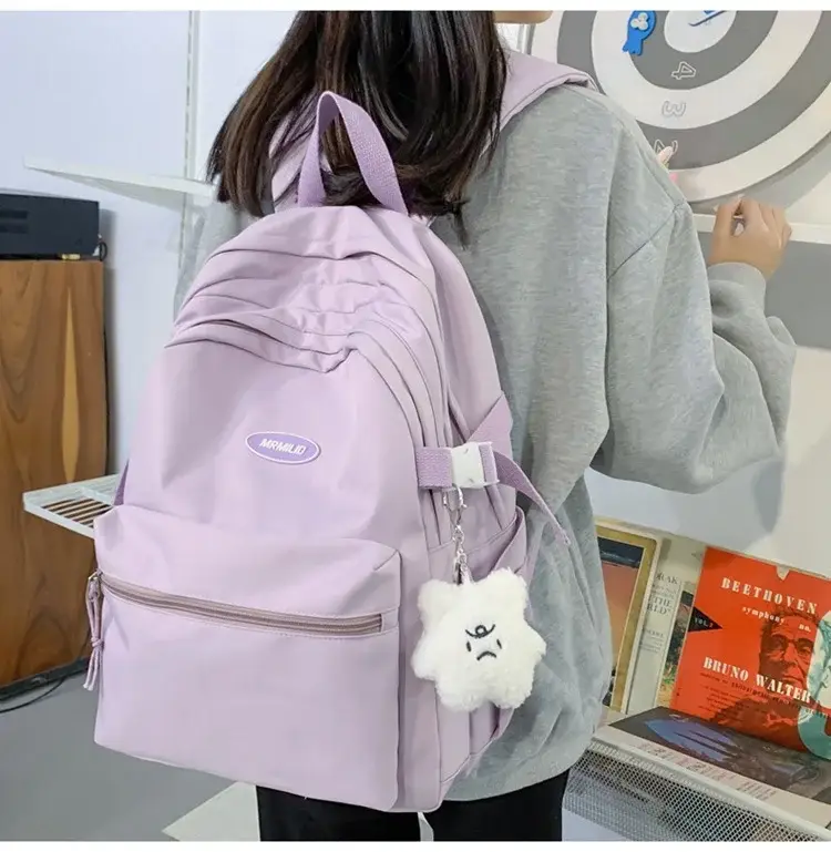 Black New Schoolbag for Girls Large Capacity Campus Backpack — feature 15