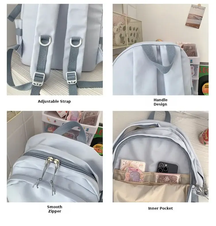 Black New Schoolbag for Girls Large Capacity Campus Backpack — feature 26