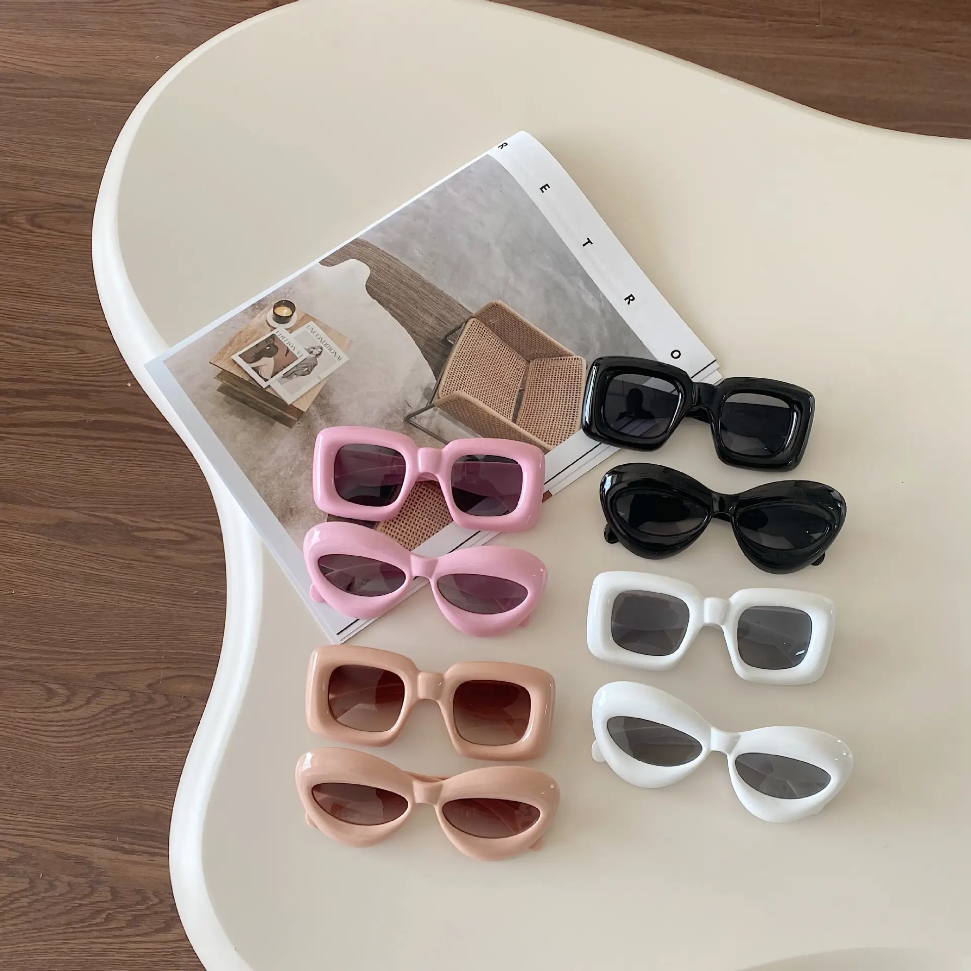 Pink Futuristic Sunglasses for Boys Girls Korea — feature 1
