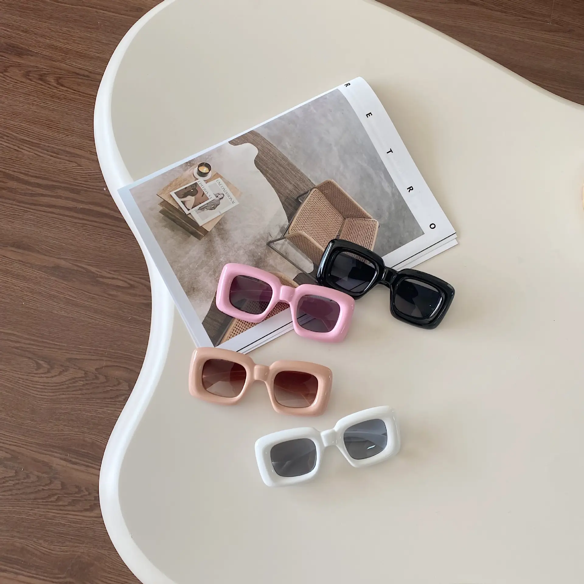 Pink Futuristic Sunglasses for Boys Girls Korea — feature 8