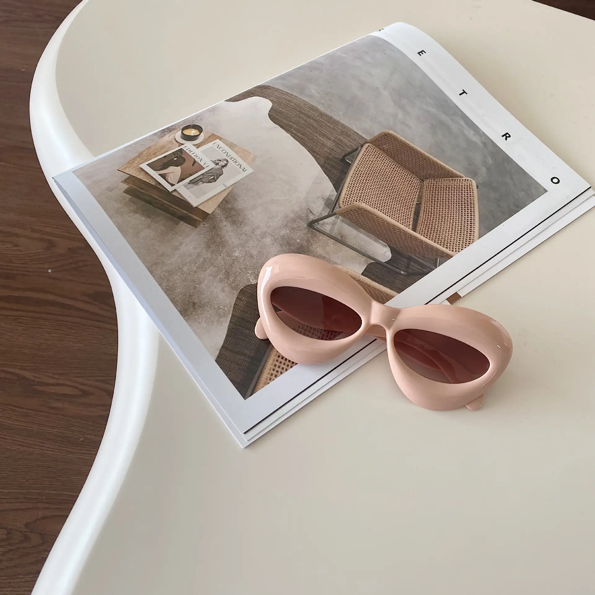 Pink Futuristic Sunglasses for Boys Girls Korea