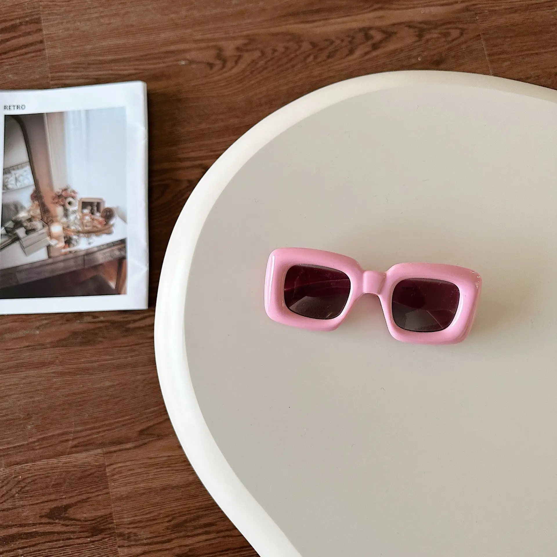 Pink Futuristic Sunglasses for Boys Girls Korea