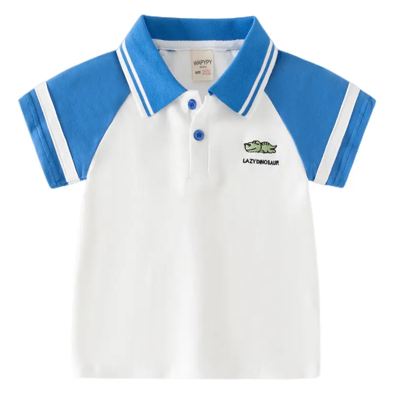 Boys Red White Polo T-Shirt Summer Korean Children's Clothing Wholesale