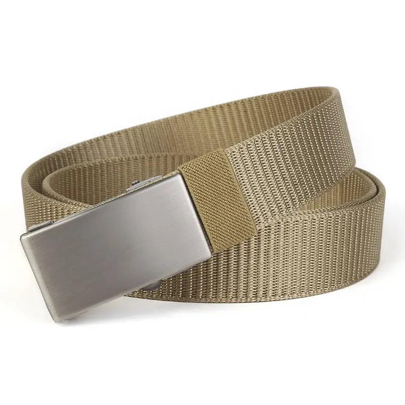 Men's Gold Nylon Belt with Automatic Buckle - Image 9