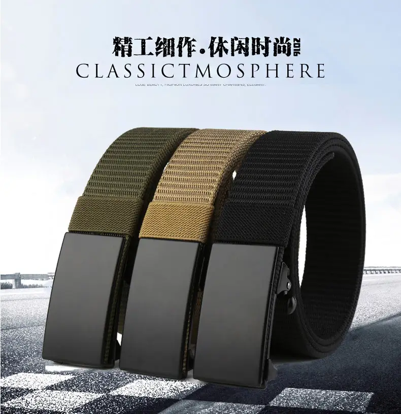 Men's Gold Nylon Belt with Automatic Buckle β feature 1