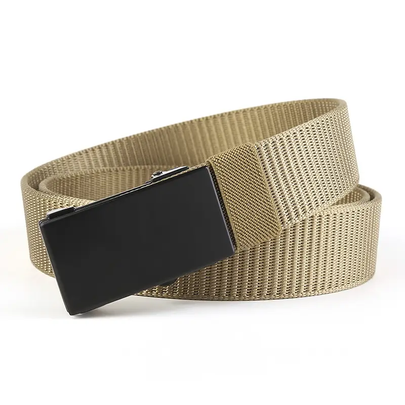 Men's Gold Nylon Belt with Automatic Buckle - Image 2