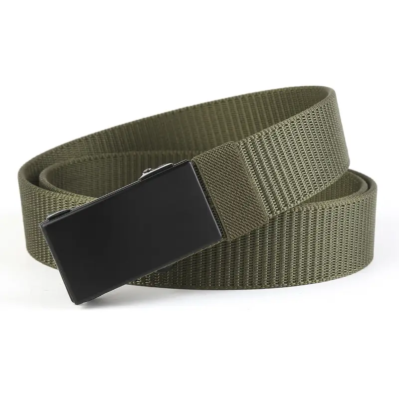 Men's Gold Nylon Belt with Automatic Buckle - Image 3