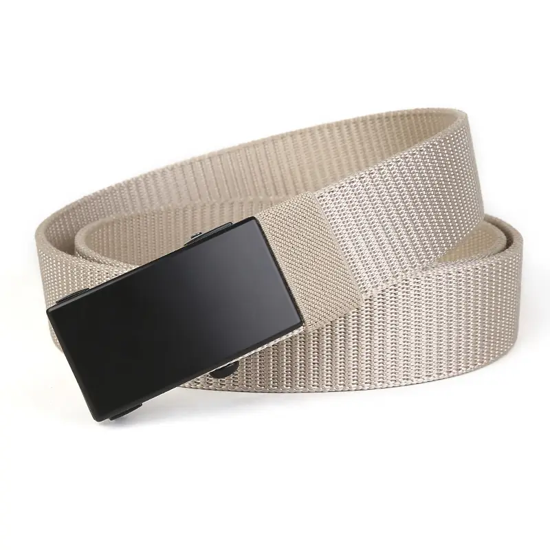 Men's Gold Nylon Belt with Automatic Buckle - Image 7