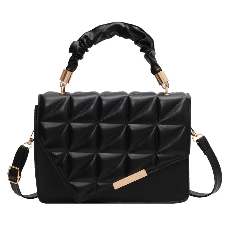 Black Quilted One-Shoulder Women's Handbag - Image 10